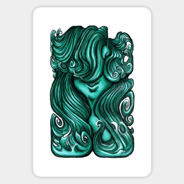 Luscious Locks - Arcadia Green Sticker by BigNoseArt